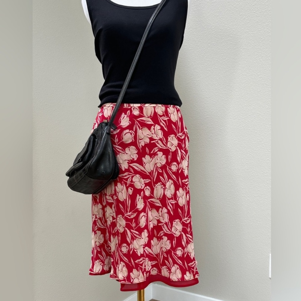 Vintage Ann Taylor silk midi skirt SZ 8 petite
